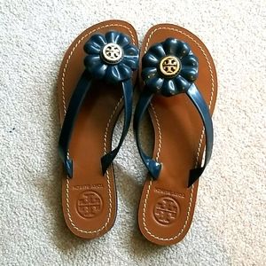 Tory Burch flower flip flops
